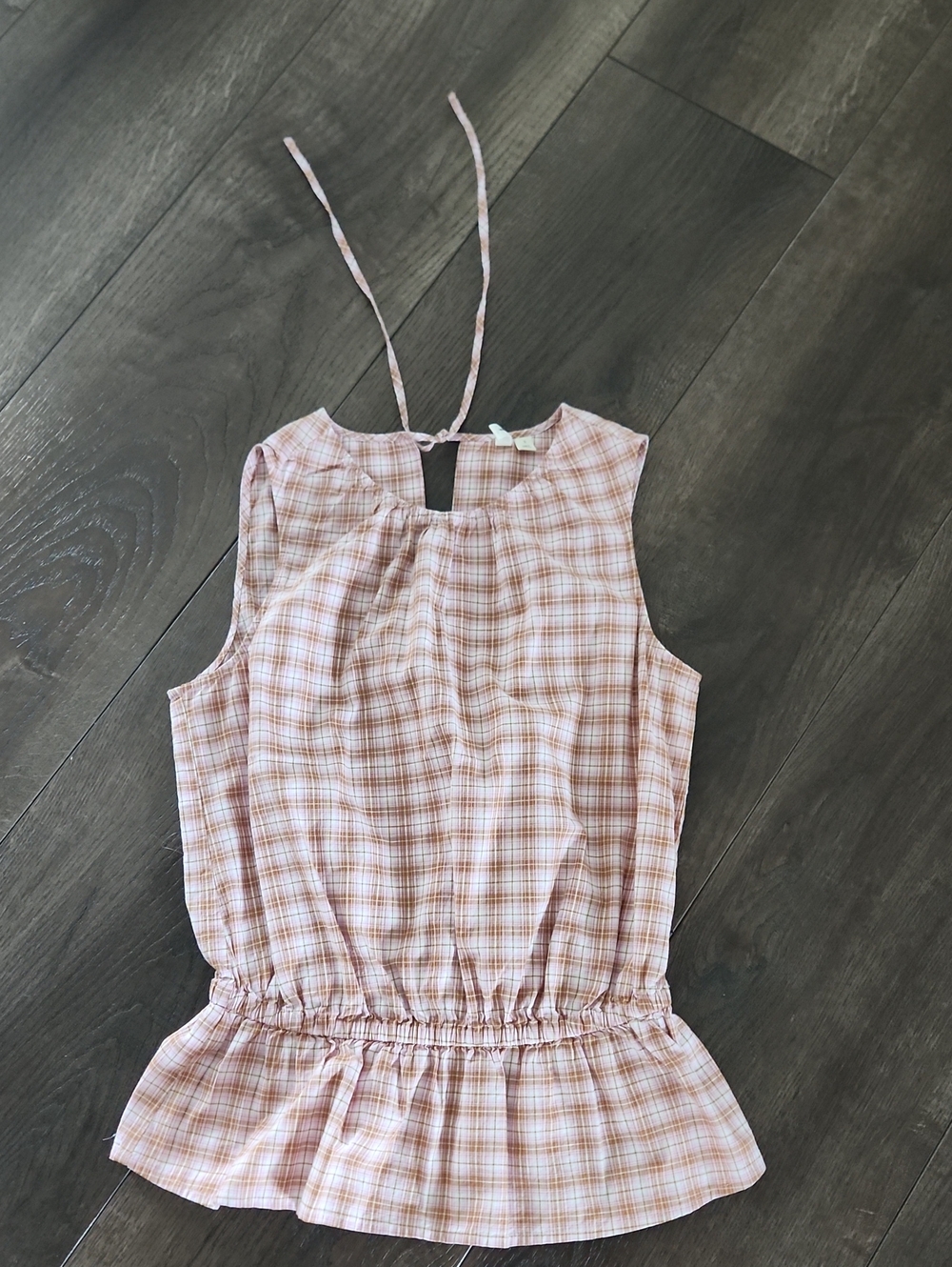 Treasure and Bond pink plaid peplum Small